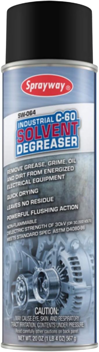 Sprayway C-60 Desengrasante solvente, caja de 12 latas (20 oz) (SW064)