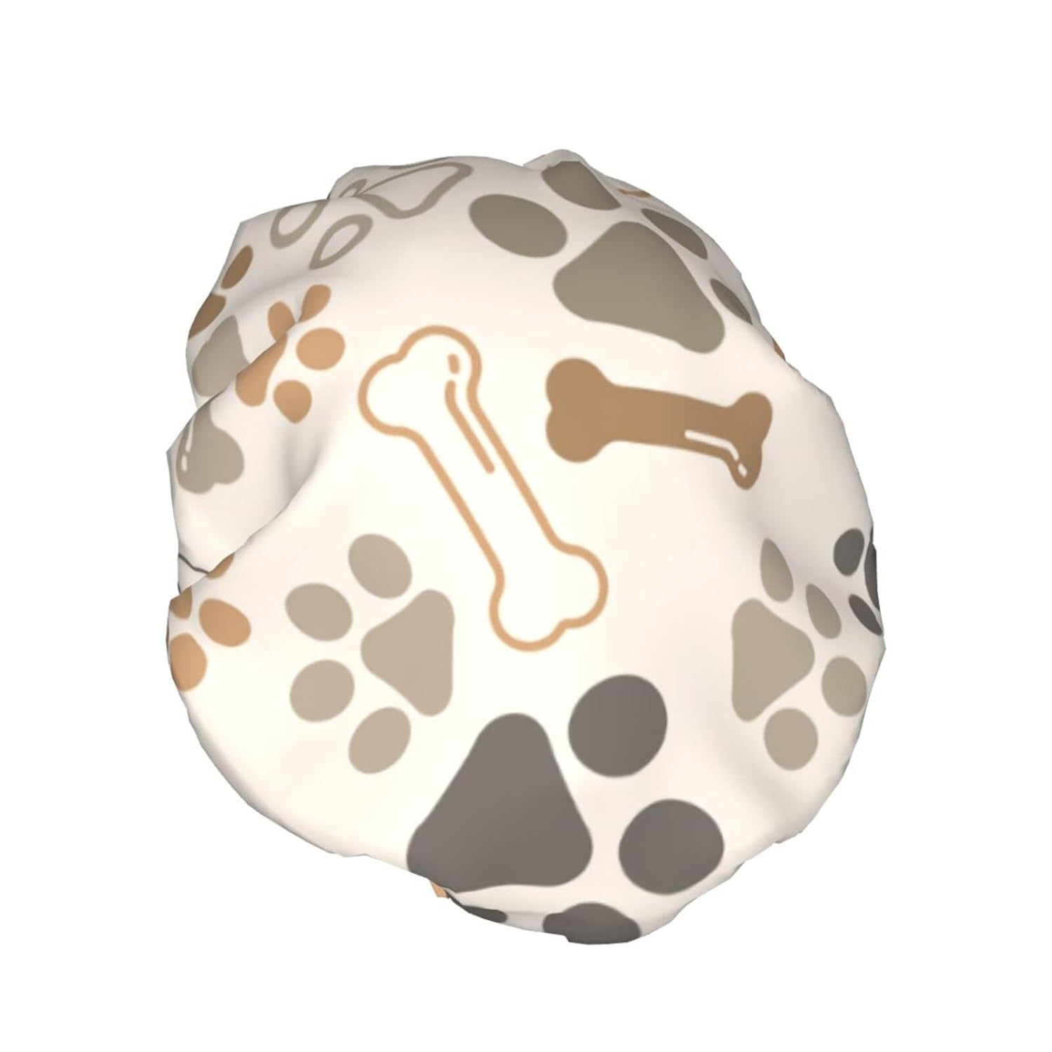 Gorro de ducha grande con estampado de patas de perro y gato para mujeres y hombres, gorro de ducha reutilizable impermeable para trenzas y pelo