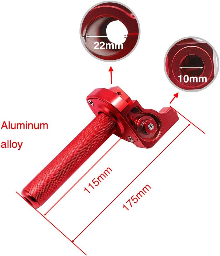 Agarre del acelerador para motocicleta de 78 pulgadas, 0.866 in, torcida rápida de aluminio CNC con cable de acelerador y agarre para manillar CRF50
