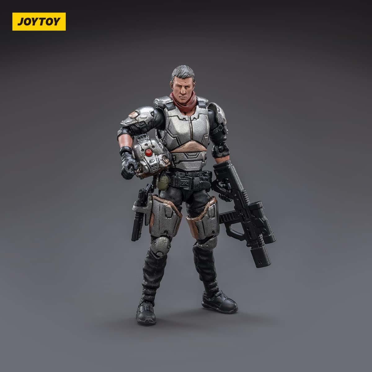 JOYTOY 125 Hueso de acero H09 Mecha y figura de acción Colección piloto Modelo militar Fuente oscura (Silver Guardian)