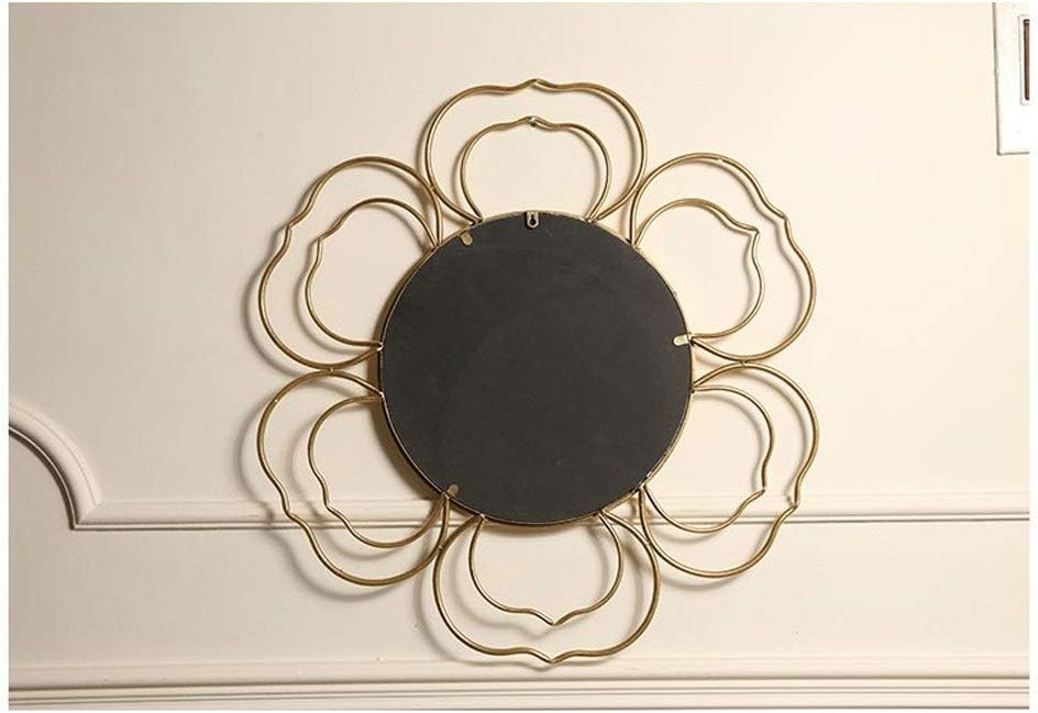 Decoración de pared de metal para el hogar, escultura simple y moderna rosa espejo colgante de pared de metal para colgar en la pared de moda para