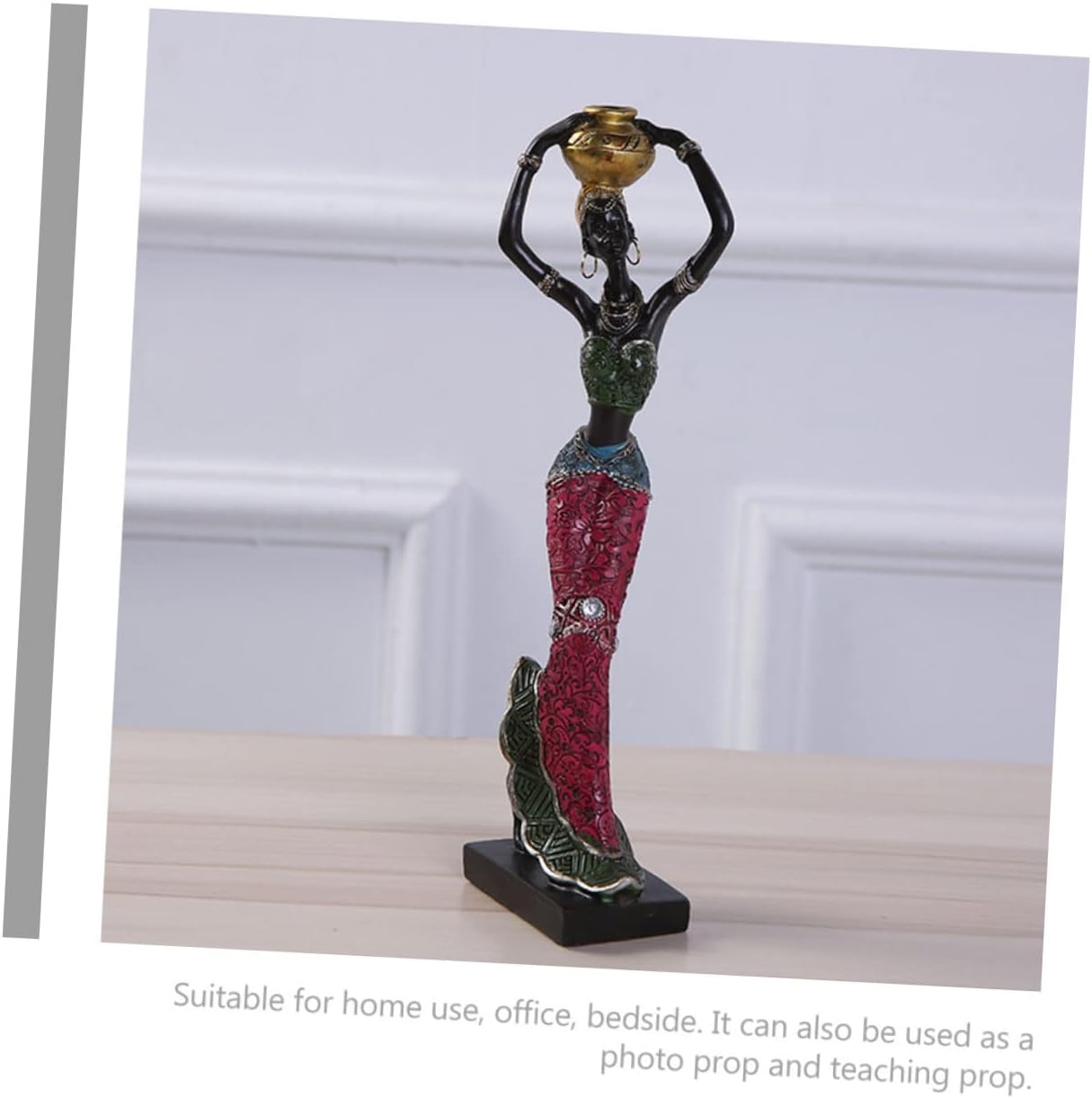 2 adornos negros decoración retro para el hogar decoración del hogar negro decoración del hogar músico estatuas africanas mujer africana escultura