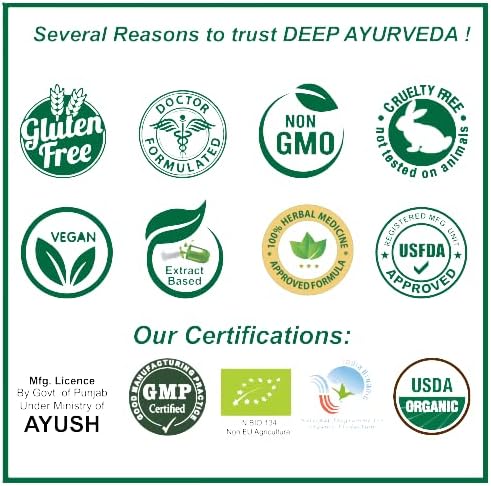 DEEP AYURVEDA Arogyavardhini Vati  Reduce la obesidad, digestivo, beneficioso en la ampliación del hígado y el bazo  Paquete de 40 tabletas