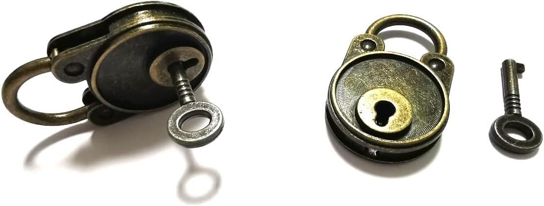 Mini candado de latón antiguo y llave para sala de escape, cerradura de fiesta, cuello de bloqueo privado en el pecho, cerradura decorativa, caja de