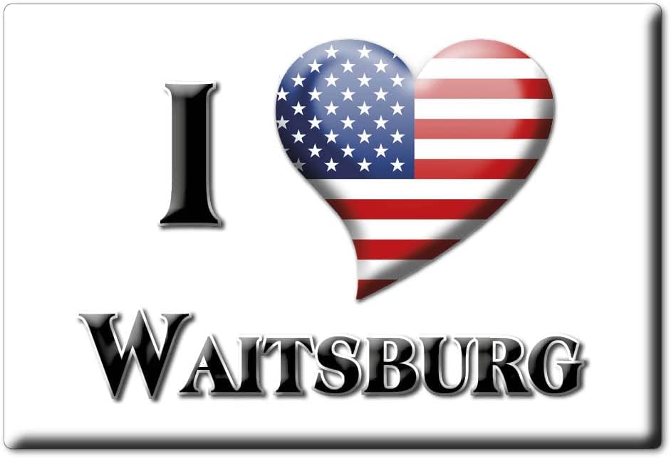 WAITSBURG IMÁN DE FRIGORÍFICO WASHINGTON (WA) IMANES USA SOUVENIR I LOVE GIFT (Var. GOCCIA)
