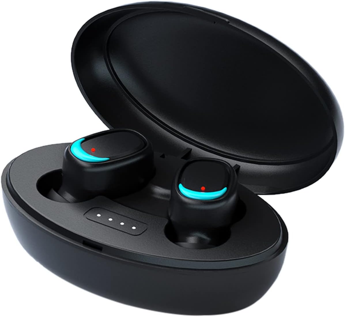 crgrtght Auriculares inalámbricos, auriculares Bluetooth 5.2 con funda de carga, auriculares Bluetooth con micrófonos, control de huellas
