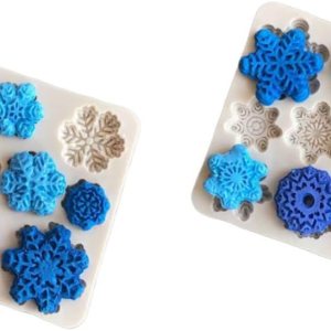 TEHAUX 2 moldes de silicona de resina para cupcakes, moldes de fondant, copos de nieve, jabón, resina, corazón, resina epoxi, llavero, molde de arte TEHAUX 2 moldes de silicona de resina para cupcakes, moldes de fondant, copos de nieve, jabón, resina, corazón, resina epoxi, llavero, molde de arte