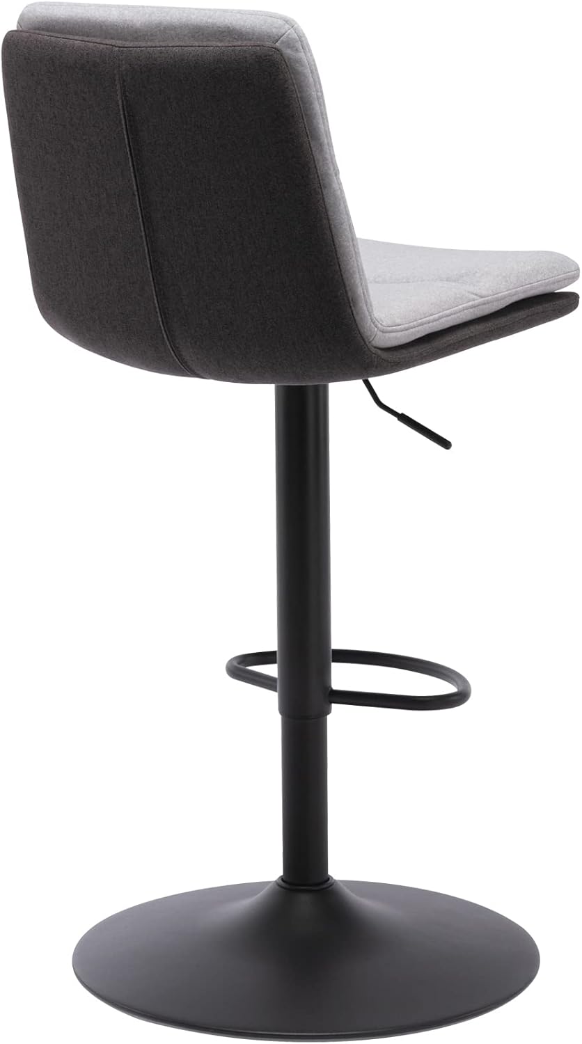 Brage Living Taburete de bar ajustable de tela, taburete giratorio de altura de mostrador con respaldo, silla de bar de cocina sin brazos para