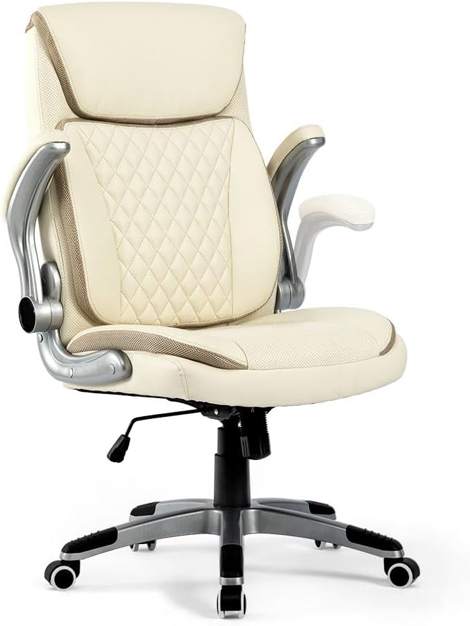 Savourseat Silla ergonómica de escritorio ejecutiva con reposabrazos abatibles y altura ajustable, 300 libras grande y alta, silla de oficina de