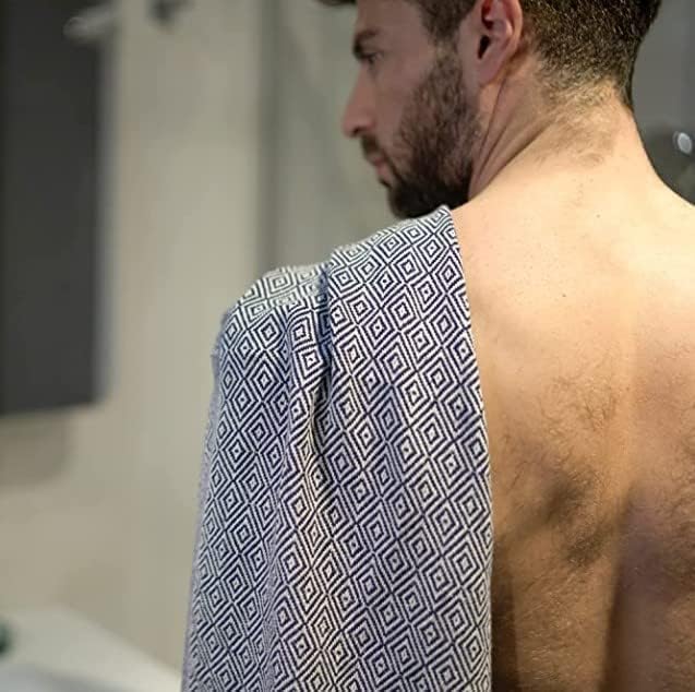Toalla de baño y playa ligera turca Peshtemal  100% algodón natural  De gran tamaño  Secado rápido  Playa  Baño  Gimnasio  Deportes  Yoga