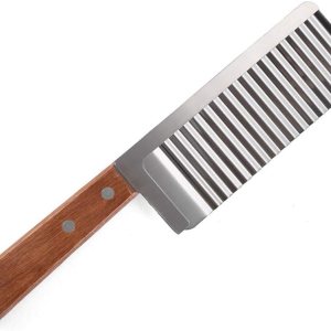 ZOSTLAND Cortador ancho de acero inoxidable, cuchillo para picar ensalada de verduras, herramienta de corte para cortar papas fritas, cuchillo ZOSTLAND Cortador ancho de acero inoxidable, cuchillo para picar ensalada de verduras, herramienta de corte para cortar papas fritas, cuchillo