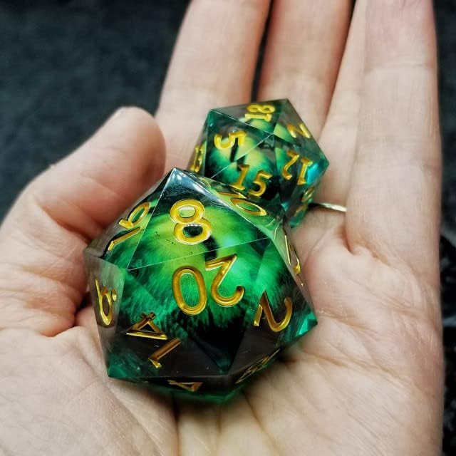 Sage’s Portal Dados de ojos de núcleo líquido de 1.299 in D20 con núcleo de vidrio para DND Dungeons and Dragons Pathfinder RPG TTRPG (Eye of The