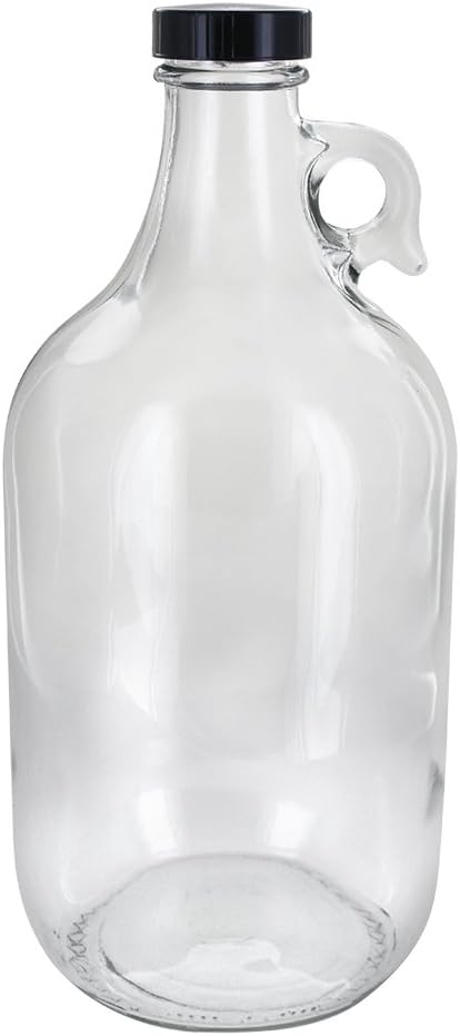 FastRack Growler de 64 onzas, Growler de vidrio de 12 galón, jarra de vidrio de medio galón, jarra de vidrio de 12 galón, juego de 6, viene con 12