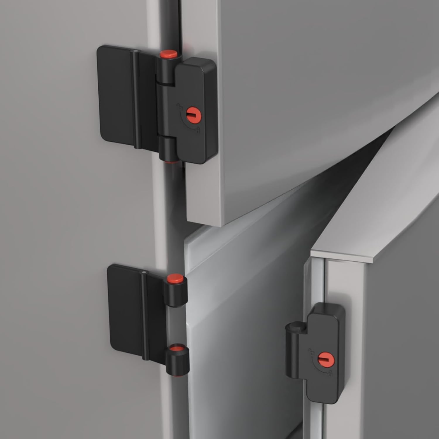 Cerraduras adhesivas para refrigerador, cerradura de puerta de nevera de doble botón con llave, cerradura de puerta a prueba de niños, cerradura de