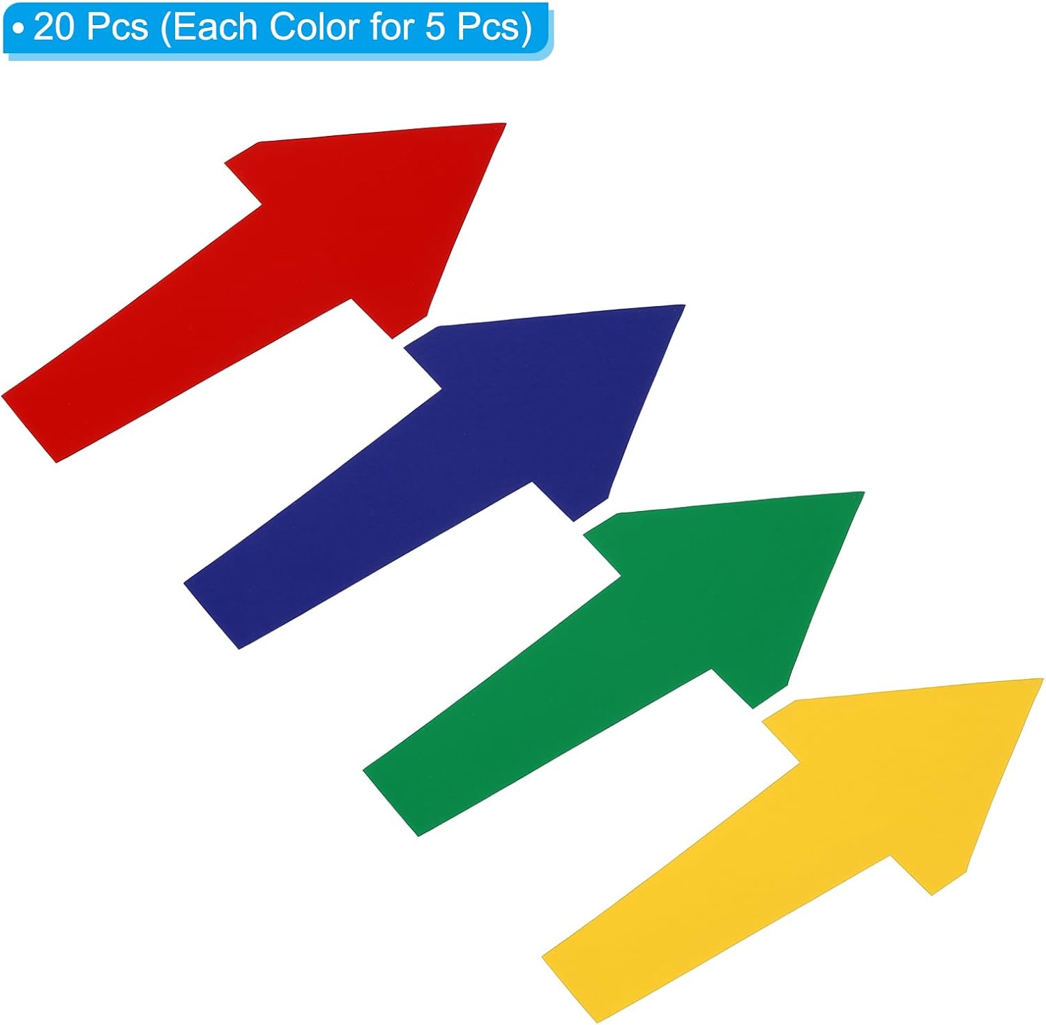 PATIKIL Pegatina de flecha de 8 x 4 pulgadas, 20 piezas de PVC removibles autoadhesivas impermeables para piso, letrero de flecha para instrucciones