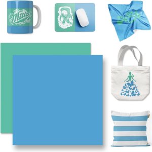 WOWOCUT Hojas de tinta de transferencia infusibles, color azul cielo y verde menta, papel de transferencia de calor de color sólido, paquete de 2 WOWOCUT Hojas de tinta de transferencia infusibles, color azul cielo y verde menta, papel de transferencia de calor de color sólido, paquete de 2