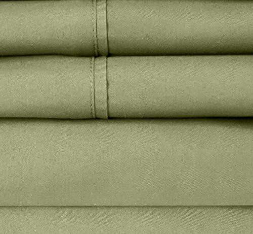 Juego de sábanas de 4 piezas de 1,500 hilos de microfibra de cepillado fino con bolsillo profundo – 1 funda de almohada extra, paquete económico,