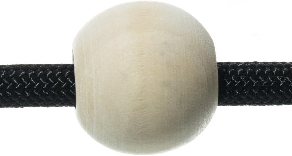 Paracord Planet Cuentas de madera de 1 pulgada con un agujero de 38 pulgadas, acabado natural liso, disponibles en paquetes de 50 y 100
