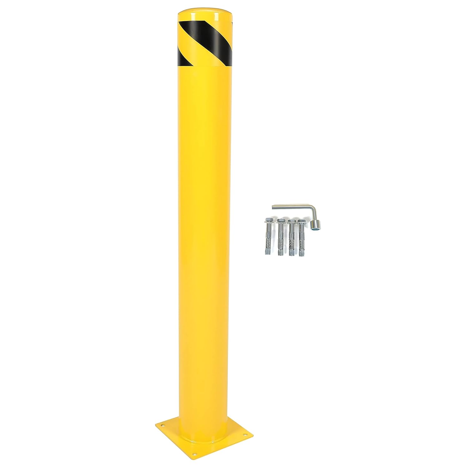Kojem Bolardo redondo de seguridad de 41-78 x 5 pulgadas, bolardo de seguridad universal para aceras al aire libre, entradas, estacionamientos,