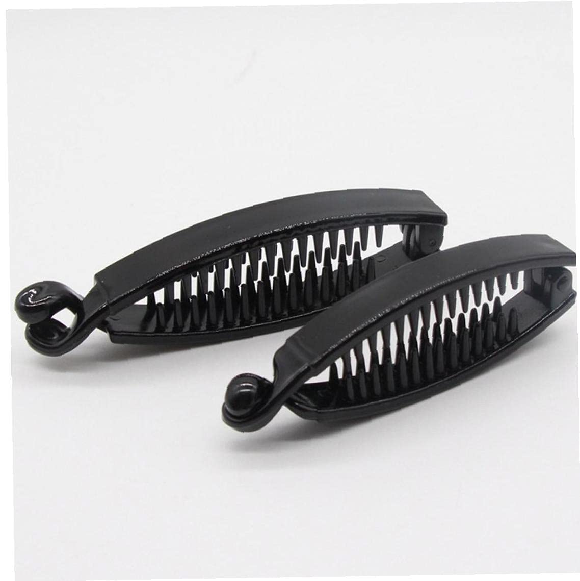 2 horquillas de plátano para mujer, pinzas de plástico para el cabello de plástico con ondas negras, accesorios para el cabello para dama