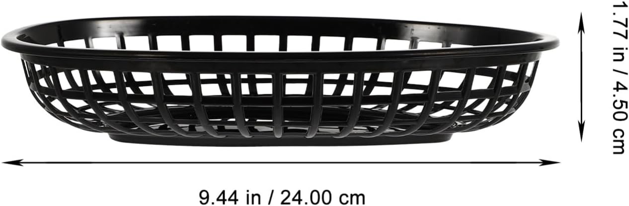 Kichvoe Cesta de comida rápida 4 unids cesta de plástico para frituras cesta de pan cestas de pan bandeja ovalada para servir suministros de