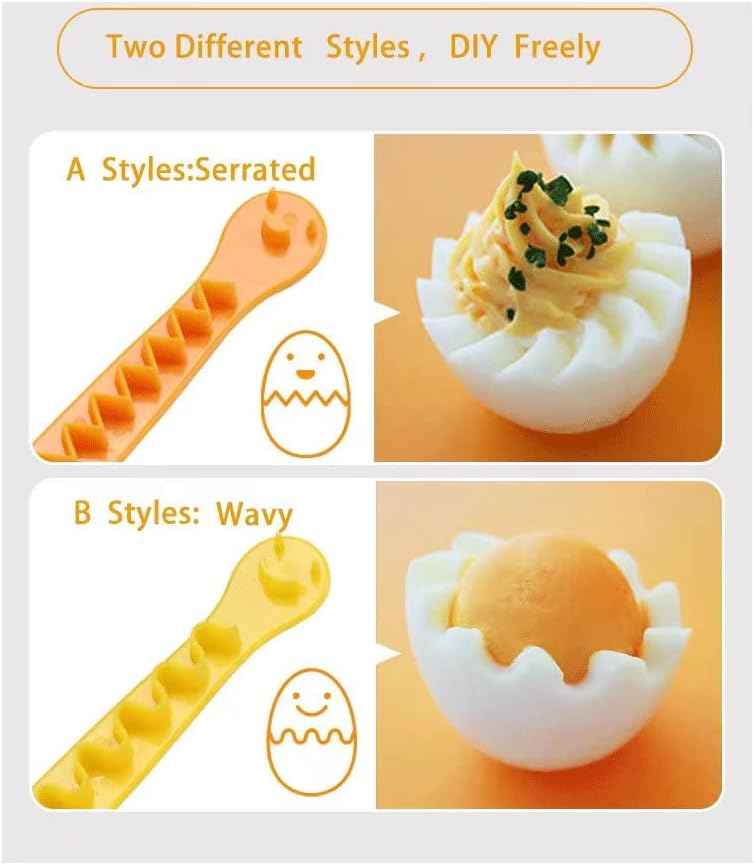 Egg Wave-Cut, Lace Egg Cutter Fancy Egg CutterSlicing Gadgets Kitchen AccessoriesMaterial safety and easy to clean2PcsSet
