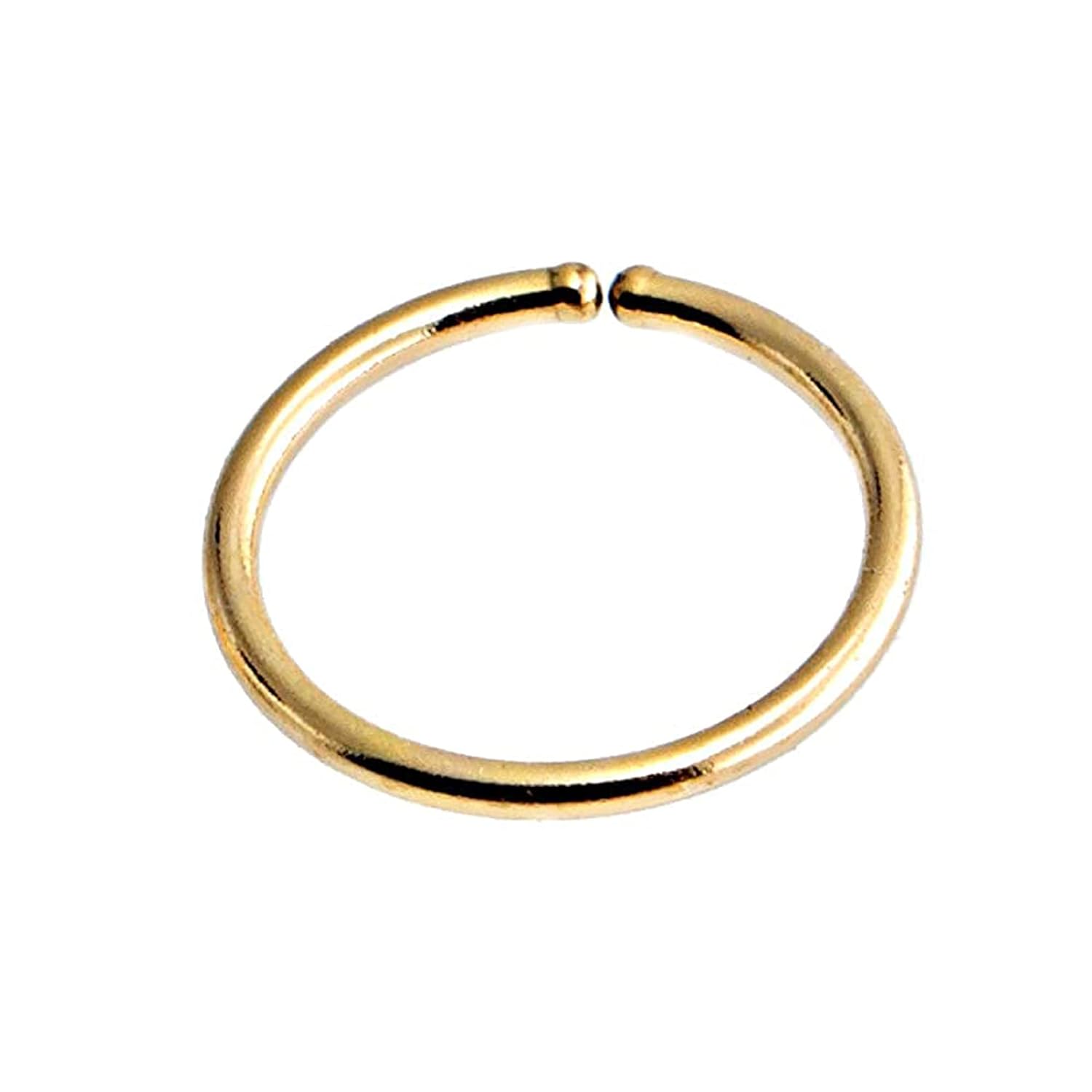 14K Solid Gold Extra Small 5mm Snug Fitting Nose Open Ring Hoop 22 GA Extra Thin Piercing Jewelry for Women Sold As One (5mm  22 gauge, 14K Yellow