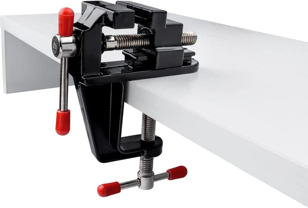 Bestgle Mini abrazadera de mesa, banco pequeño, vicio de bricolaje, herramientas de reparación, tornillo de banco de trabajo portátil para el hogar,