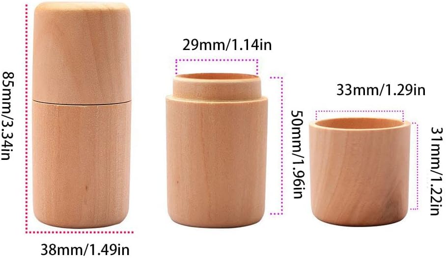 DAMLUX Estuche de viaje de aceite esencial de madera, caja de soporte de aceite esencial, contenedor de botella de aceite esencial de madera de