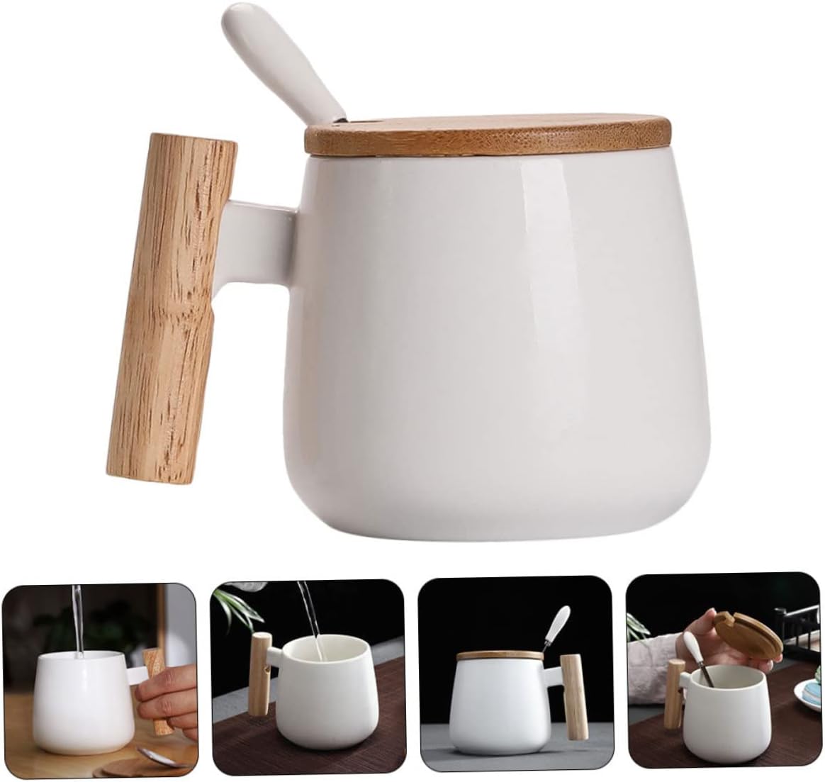 Abaodam 2 juegos de taza de leche con tapa, taza de cerámica para beber, taza de café expresso, tazas de té, tazas de té de la tarde, tazas de té