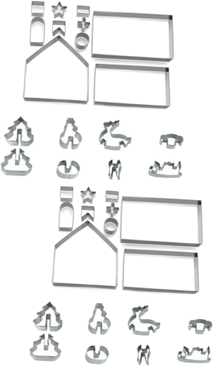 NOLITOY 36 Pcs Cookie Cutter Cortadores De Galletas Cookie Cutters for Baking Santa Cookie Cutter Baking Cutter Cake Mold Stainless Steel