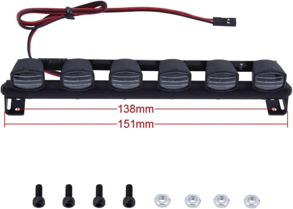 HobbyPark RC Car Light Bar Kit 6 LEDs Body Shell Roof Lights for 110 RC Crawler Car Truck Accessories