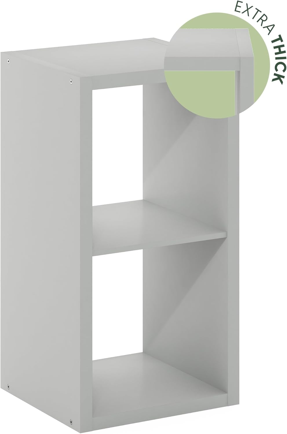 Furinno Organizador de almacenamiento de cubos decorativos con parte trasera abierta, 2, color gris claro