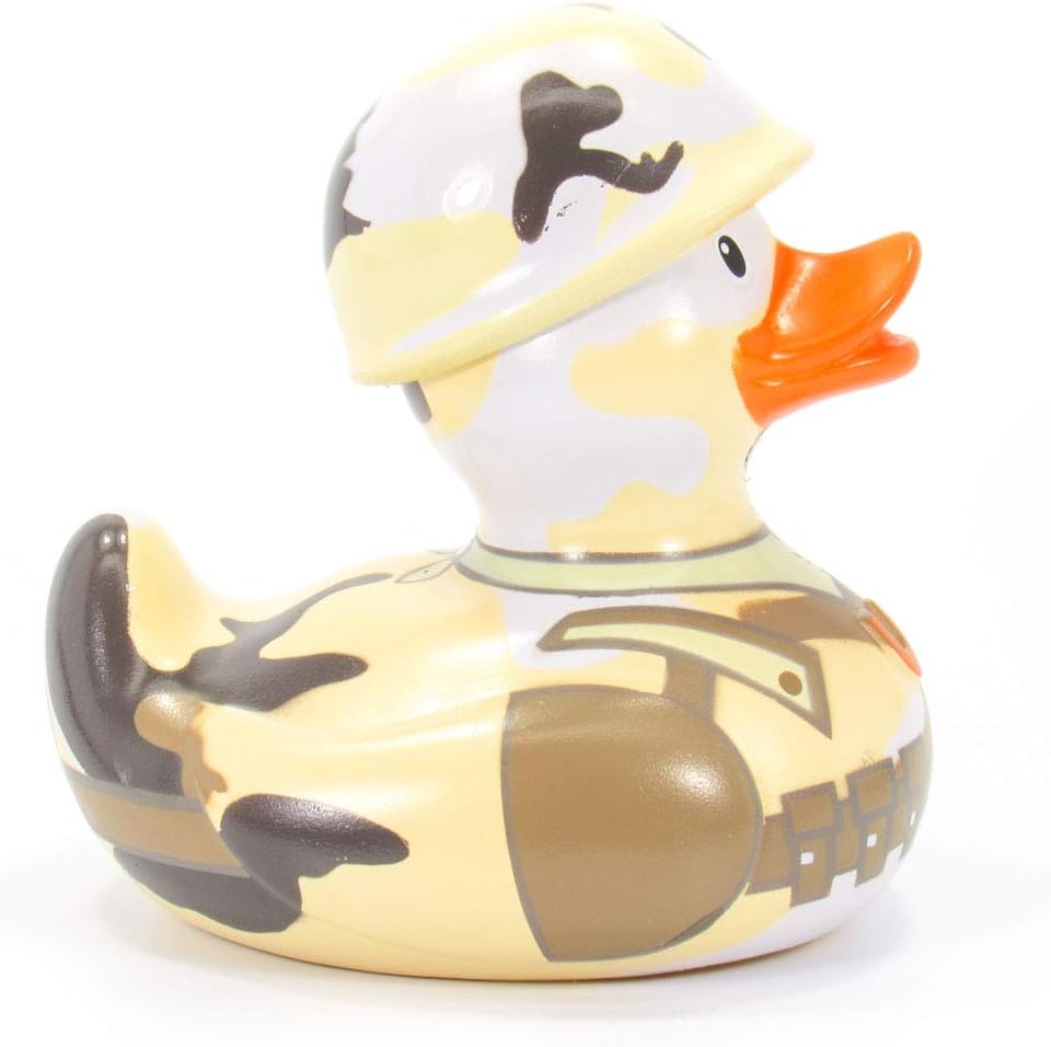 GI (Military) Rubber Duck de Bud Ducks  Elegante embalaje de regalo – “Hut!, Hut!, Hut!”  Seguro para niños  Coleccionable