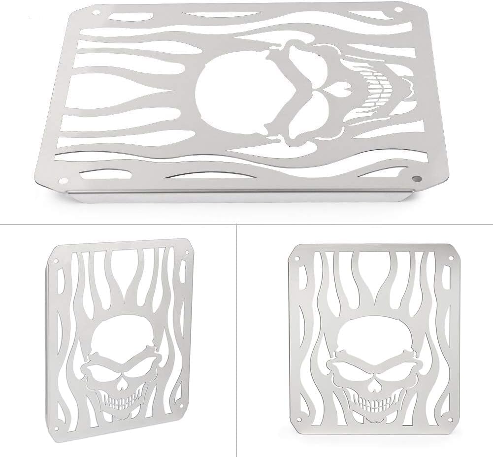 SKULLFIRE – Cubierta de radiador para motocicleta, protector de parrilla para parrilla, protector de refrigerador, compatible con Kawasaki Vulcan