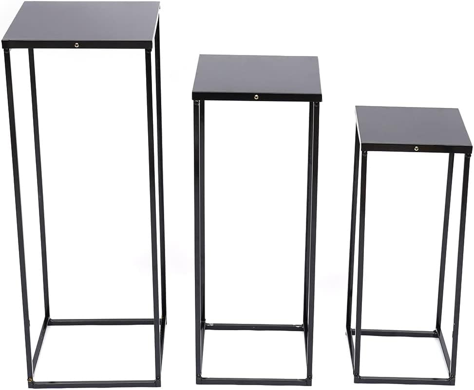 Eapmic Soporte de metal para flores de boda, jarrón de piso, columna de flores, soporte geométrico para centros de mesa, arreglos florales de mesa,