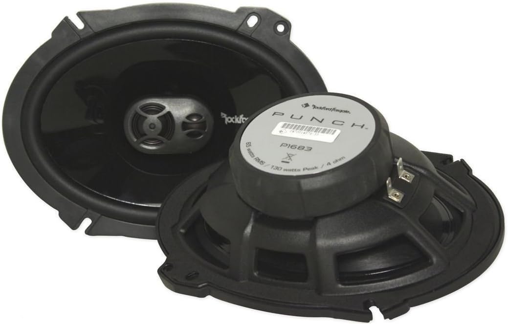 2 pares de altavoces estéreo Rockford Fosgate P1683 de 130 W, 6 x 8 pulgadas, de 3 vías, 6 x 8 pulgadas