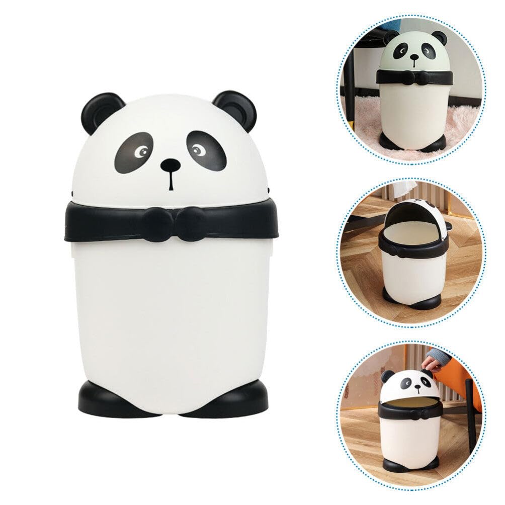 Happyyami Bote de basura pequeño de dinosaurio para habitación de los niños, bote de basura para oficina, papelera de panda de dibujos animados,