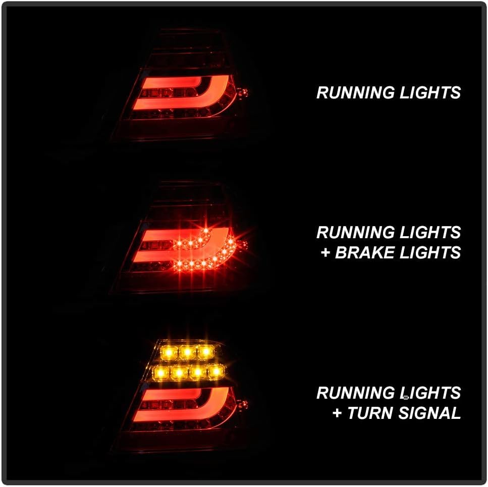 ACANII – Para 2000-2003 BMW E46 Serie 3 Coupé LED Luces traseras Luces traseras Lámparas de freno izquierda+derecha