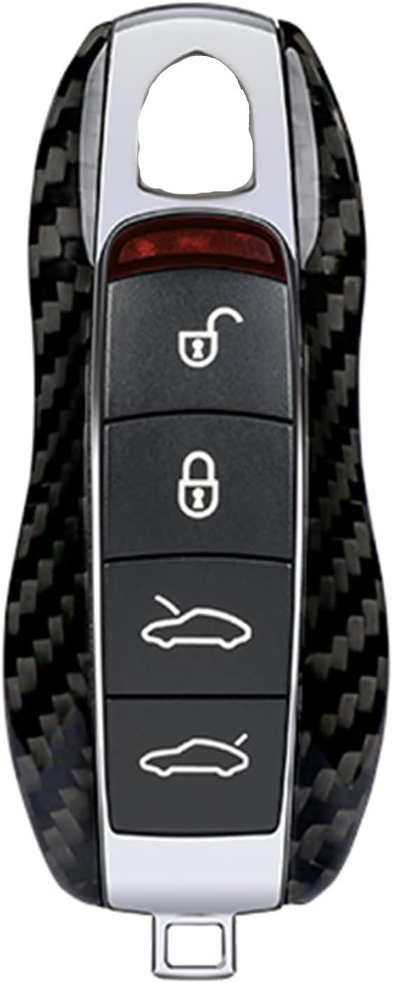 Funda para llavero de fibra de carbono genuina para Porsche 718 911 Carrera 918 Spyder Boxster 981 Cayenne 92A Cayman 981 para Macan para Panamera
