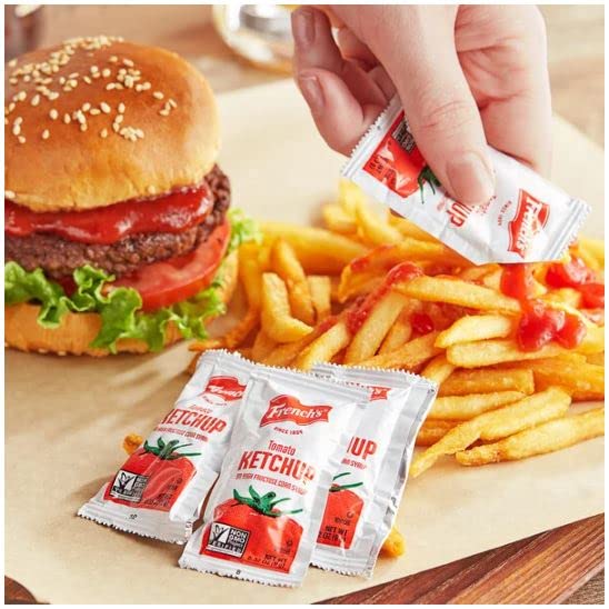 CMC Products – 75 salsa de tomate francesa y 75 mostaza francesa – con clip para bolsa CMC Products (juego de 150 piezas, ketchupmostaza)