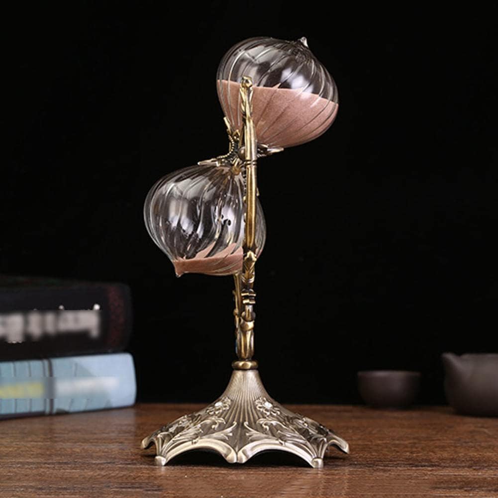 Temporizador de reloj de arena de 3060 minutos, temporizador de arena giratorio en forma de corazón, reloj de arena gigante de metal de 10.6