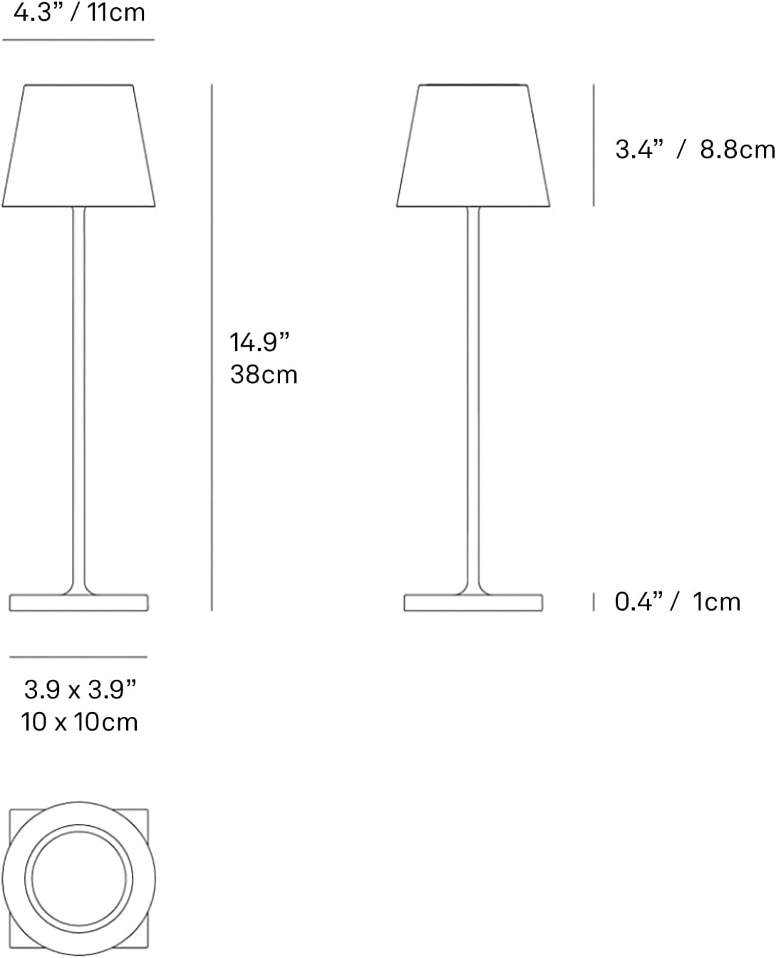 Zafferano Poldina Pro – Lámpara de mesa (rojo rubí) de encendidoapagado, regulable táctil, inalámbrica, interiorexterior, LED, base de carga de