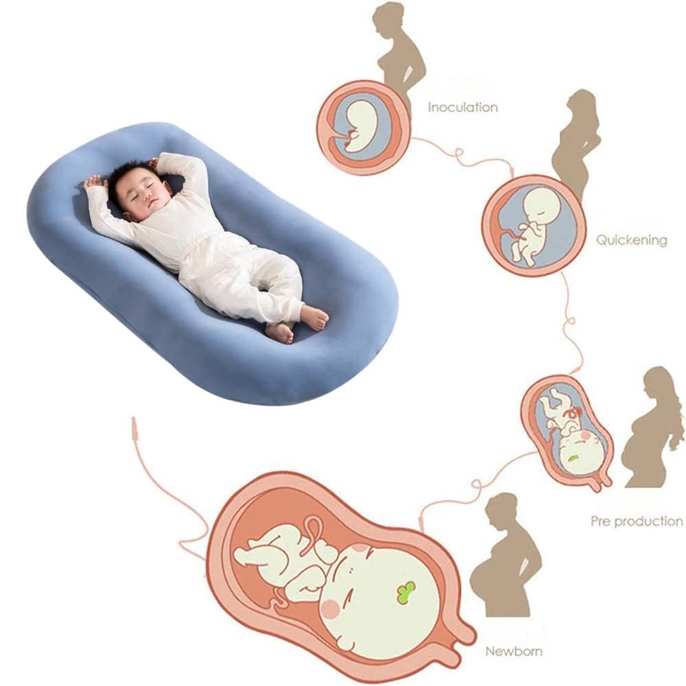 Tumbona para bebé, tumbona Snuggle Me para bebé, diseño biónico, tumbona para bebé recién nacido de 0 a 24 meses, almohada transpirable de algodón