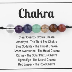 Pingyongchang Pulseras de cuentas de cristal curativo de amatista de 7 chakras, ansiedad espiritual Reiki, pulseras de cuentas de cristal con Pingyongchang Pulseras de cuentas de cristal curativo de amatista de 7 chakras, ansiedad espiritual Reiki, pulseras de cuentas de cristal con
