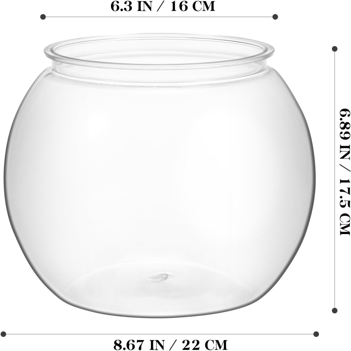 iplusmile Cuencos de plástico para peces, pecera redonda, transparente, pequeño, para acuario, peces de colores, maceta para acuario de peces,