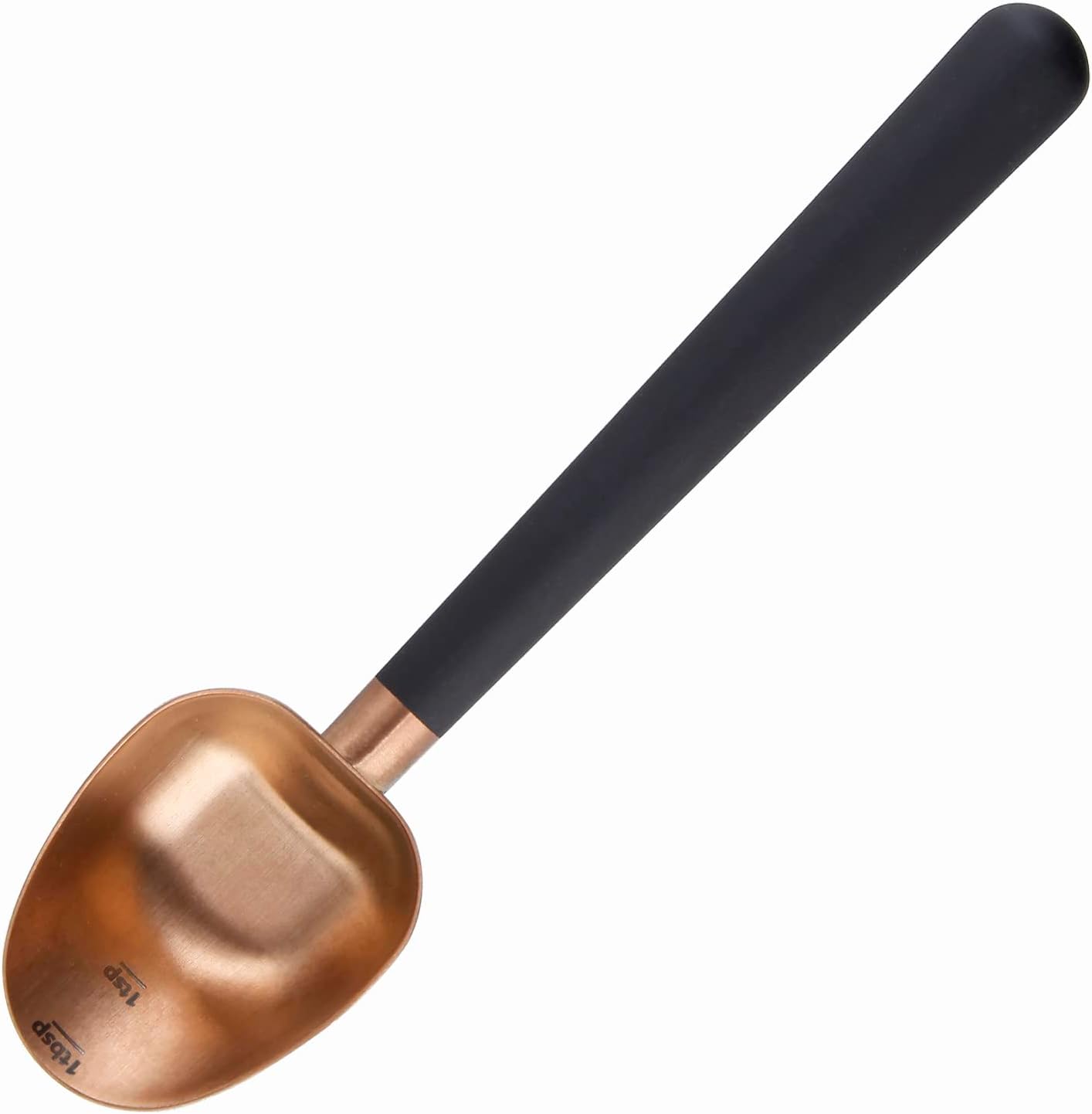 Easyworkz Cuchara de café de acero inoxidable con mango largo y hueco, cuchara medidora de 0.27 oz para café molido y té de hojas sueltas, oro rosa