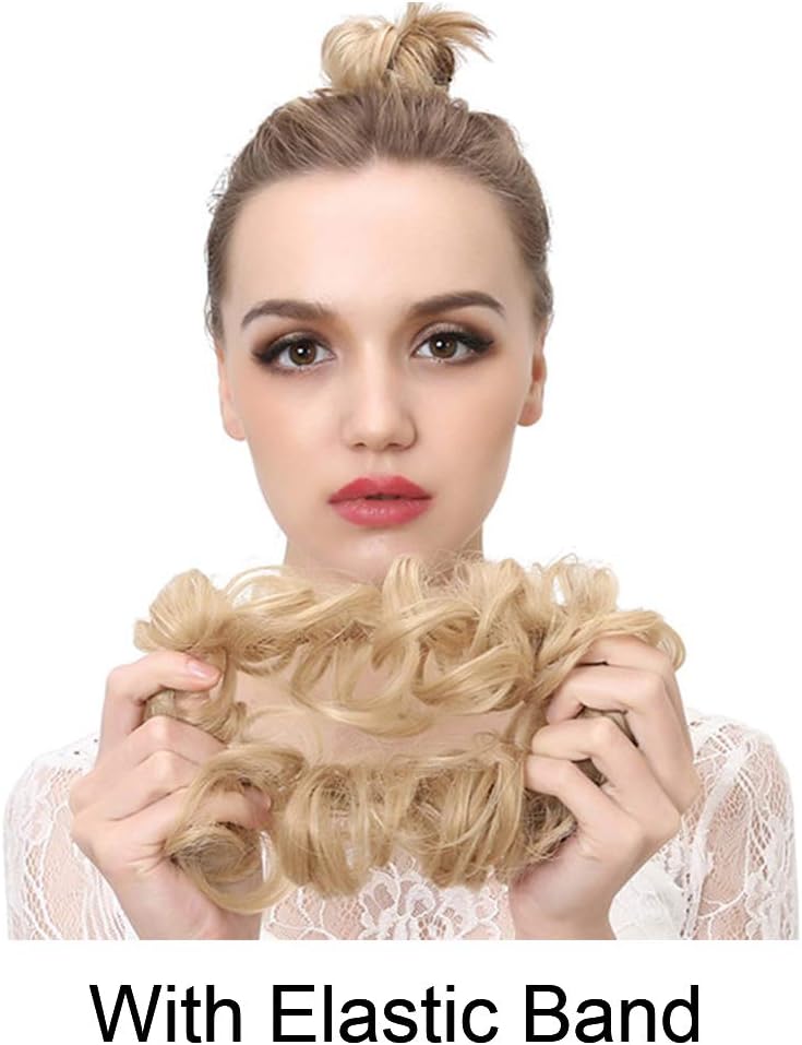 Cabello sintético despeinado, grueso, extensiones para coleta, cabello recogido