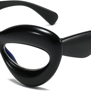 Gafas de ojo de gato con luz azul  Gafas de gran tamaño Y2K anti fatiga ocular para juegos de computadora, gafas de marco transparente para labios Gafas de ojo de gato con luz azul  Gafas de gran tamaño Y2K anti fatiga ocular para juegos de computadora, gafas de marco transparente para labios