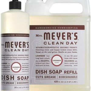 Mrs. Meyer’s – Paquete surtido de 1 detergente líquido para platos y 1 repuesto, aroma a lavanda, 48floz Mrs. Meyer’s – Paquete surtido de 1 detergente líquido para platos y 1 repuesto, aroma a lavanda, 48floz